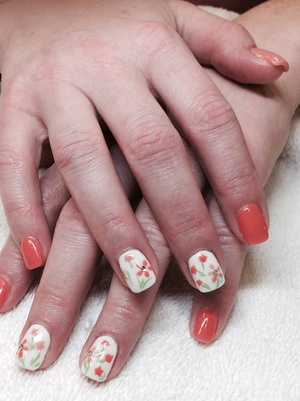 A manicure featuring different looks for every nail is a popular design at Binh's