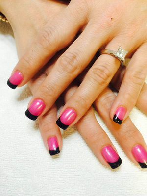 Pink and black fingernails from Binh's